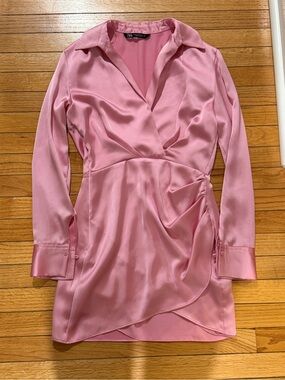Zara Soft Pink Satin Blouse